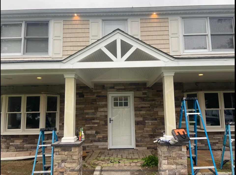 new portico installation and build