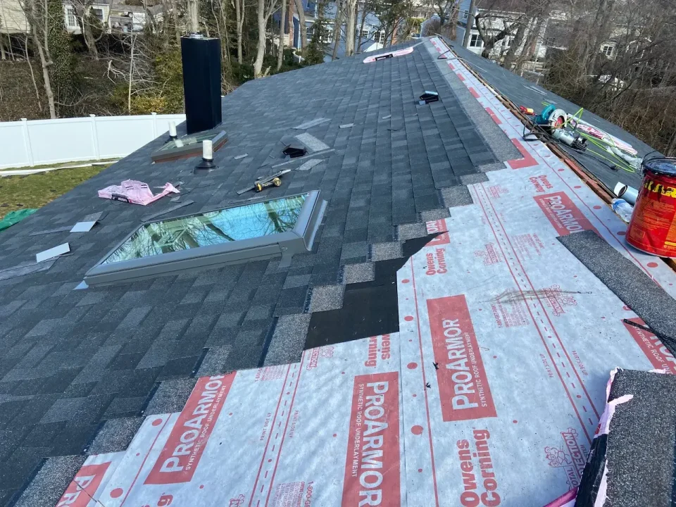 work in progress for new roof